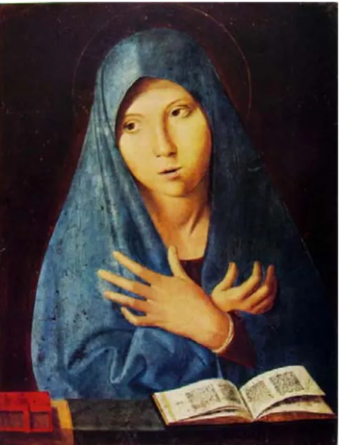 Fig. 9 A NTONELLO DA  M ESSINA , Vergine annunziata (1473),   Monaco, Bayerische Staatsgemäldesammlungen 
