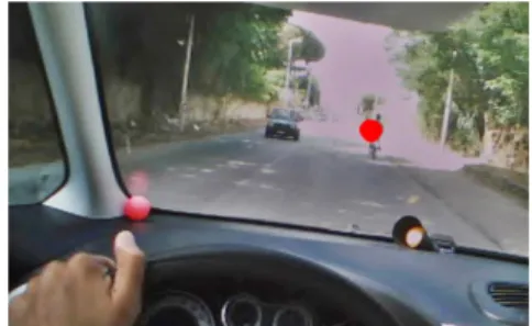 Figure 4. The vehicle coming in the opposite direction,  without other stimuli, is seen by the driver