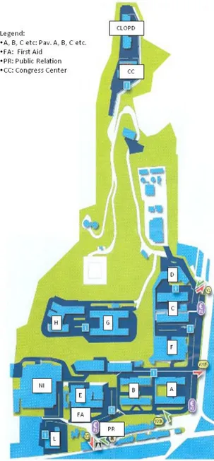 Figure 1 .  University Hospital of Messina map.  2.2. Sampling 