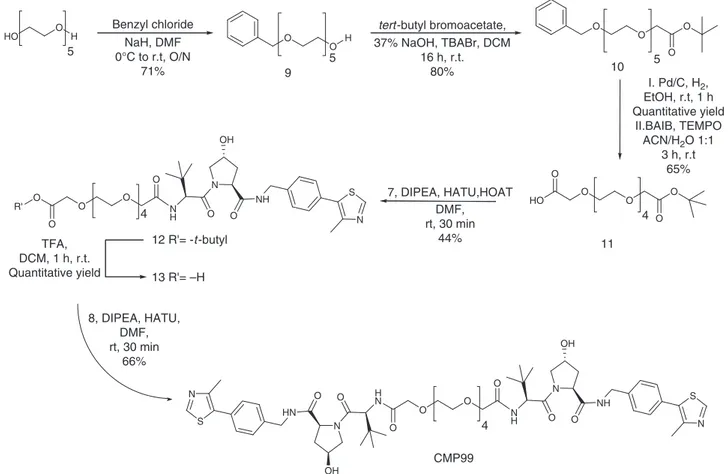 Fig. 3 Synthesis of negative control homo-PROTAC compound derivatized from the terminal acetyl group