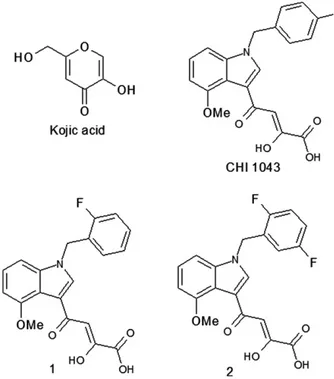 Figure 2. Chemical structure of Kojic acid, CHI 1043 and its analogs.