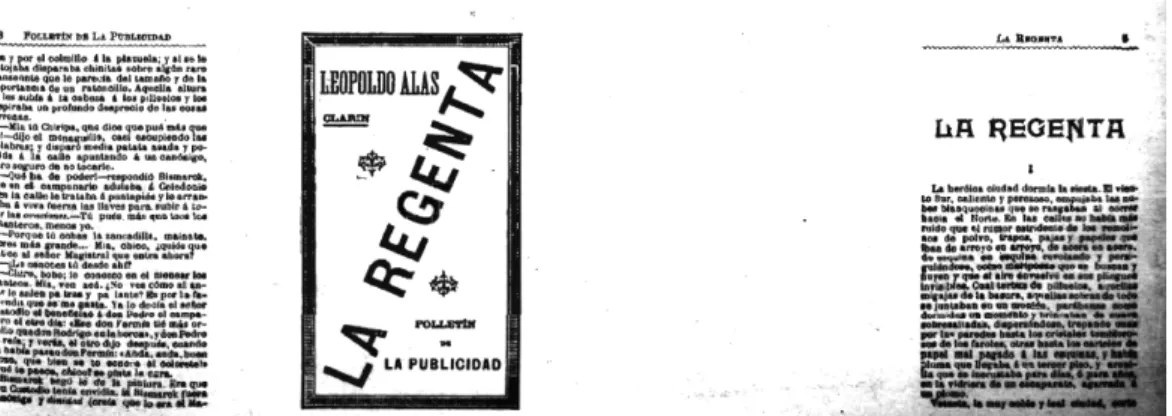 Fig. 1. Prima puntata de La Regenta su La Publicidad, 15 gennaio 1894 