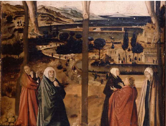 Figura 10. Antonello da Messina, Crocifissione di Sibiu, 1460, particolare della penisola di San Raineri