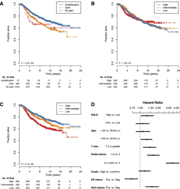 Figure 3.  SQLE high expression is independently associated with unfavorable prognosis in breast cancer