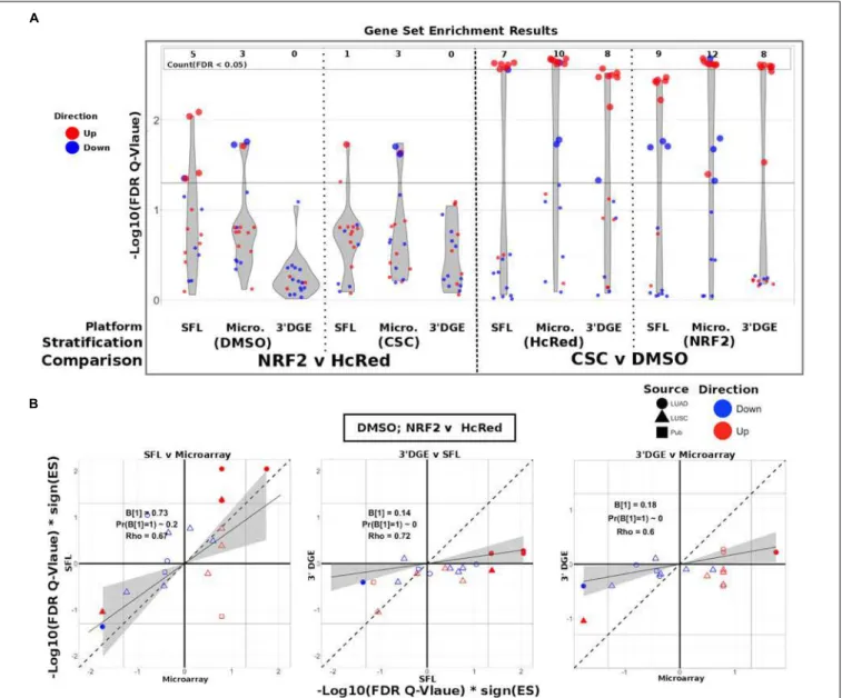 FIGURE 4 | Comparison of gene-set enrichment of smoking and gene mutation signatures across SFL, 3 0