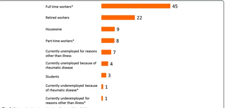 Fig. 1 Main work status in patients with spondyloarthritis