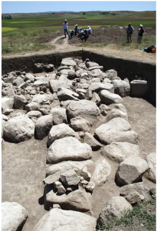 Fig. 5: The foundation wall 240 in southern squares. From  north-west
