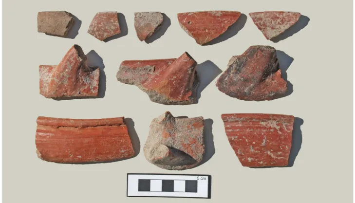 Fig. 68: Area A: Selection of Red Slip Ware sherds from the fillings of Building II (SU 78)
