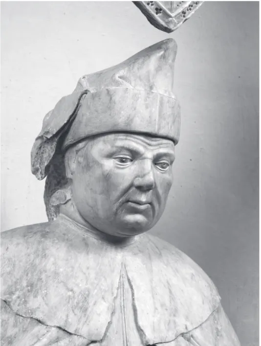 Fig. 1. Marco Romano, Bernardino di Albertino da Casole, detto ‘Porrina’, particolare dal  cenotafi o