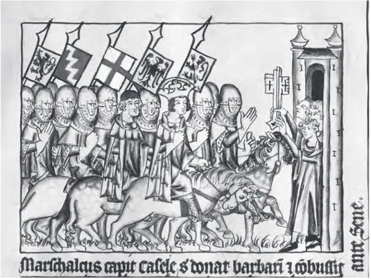 Fig. 3. Consegna del castello di Casole d’Elsa al maresciallo Enrico conte di Fiandra e 