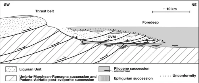 Figure 7. Sketch showing relationships between the CVM, underlying successions and contemporaneous sedimentation during emplacement.