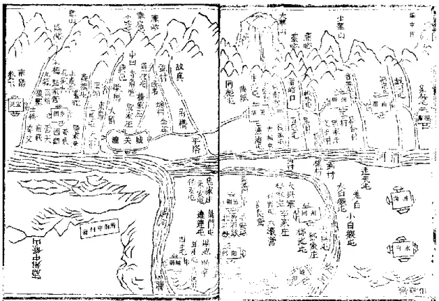Figure 1. Map of Establishment of Tun in early Ming Dynasty. Source: The Map of Establishment of Tun from the  preamble  of  Annals  of  Tongguan  wei  in  the  reign  of  Kangxi,  Book  Series  of  Different  Regions  in  China-Annals  of 