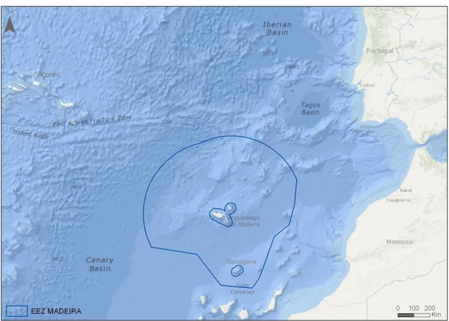 Fig. 2 - Location of Madeira archipelago in the Atlantic. 