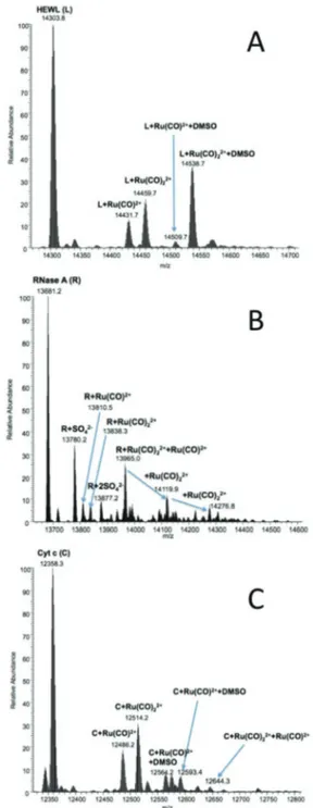 Fig. 8 LTQ Orbitrap ESI mass spectra of fac-[Ru II (CO)