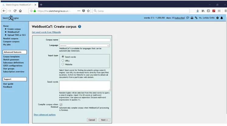 Fig.  6:  Sketch  Engine  -  WebBootCaT