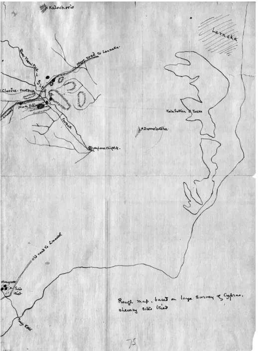 Fig. 2. Carta originale della regione del golfo di Larnaka realizzata da Walters nel 1899