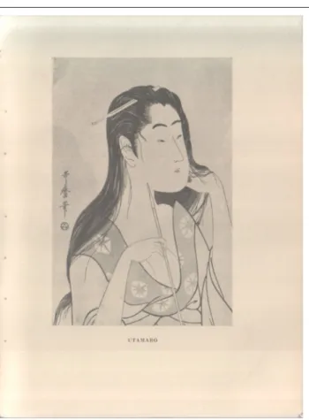 Figura 1   La riproduzione di un’opera di Utamaro  nel catalogo della mostra Stampe giapponesi
