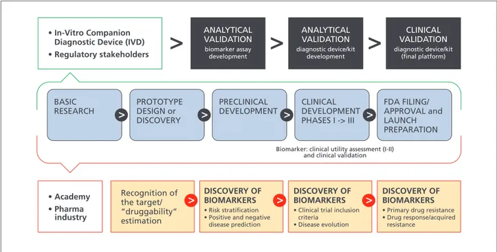 Figure 2.  Conceptual framework for biomarker-drug codevelopment strategies. Biomarkers should go through all the phases 