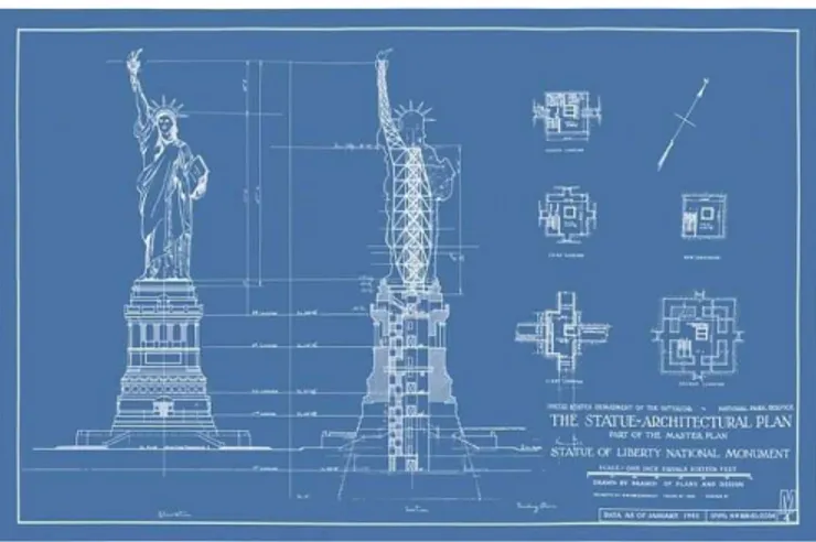 Fig. 10 Statue of Liberty blueprint 