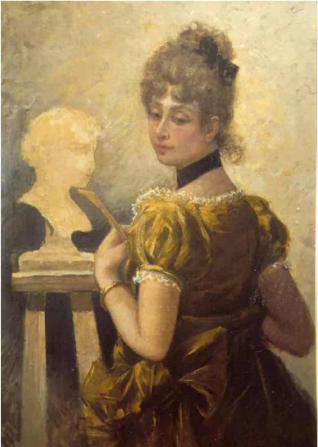 Fig. 19. Luigi Di Giovanni (Palermo 1856-1938), attr., La scultura, olio su tela, cm 96x67.