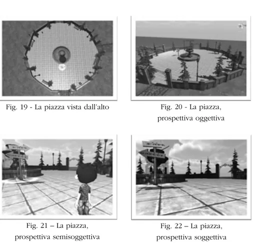 Fig. 19 - La piazza vista dall’alto Fig. 20 - La piazza,  prospettiva oggettiva