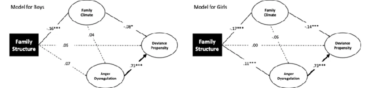 Figure 3. Multigroup analysis of the model tested with gender as a grouping variable. Notes: *** p &lt; 