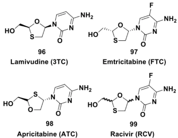 Figure 1: Lamivudine 96 and analogues 97-99. 