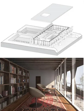 Figure 5. Walter Weberhofer, Fernandini house (1958), Lima.  On the top, historical photo retrieved during the research and 