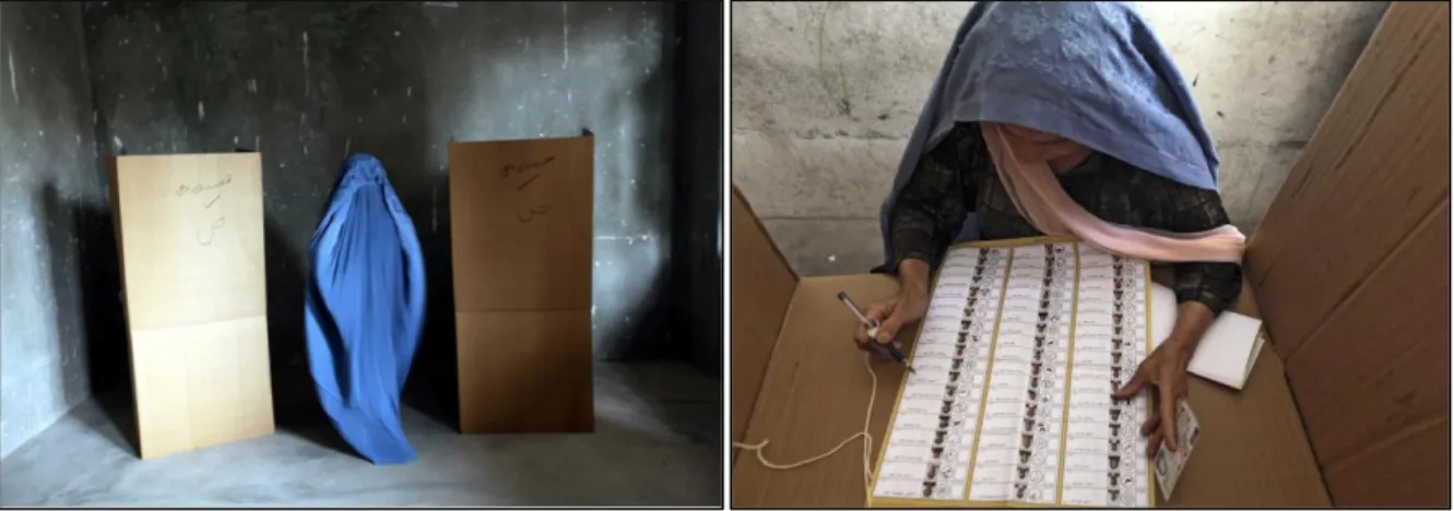Figure 8. Cardboard election booths during the Afghan elections in 2014.