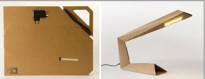 Figure 4. Fattelo!, 01Lamp, 2012. View of the object before and after assembly by the user