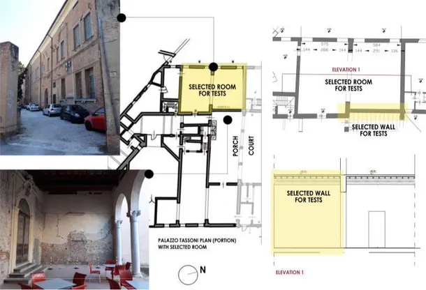 Figure 1. Palazzo Tassoni Estense: ground floor plan with the identification of the room where the 