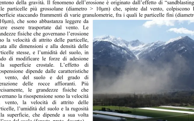 Fig. 4. Foto in cui si evidenzia l’effetto delle polveri aerosospese [www.minni.org].