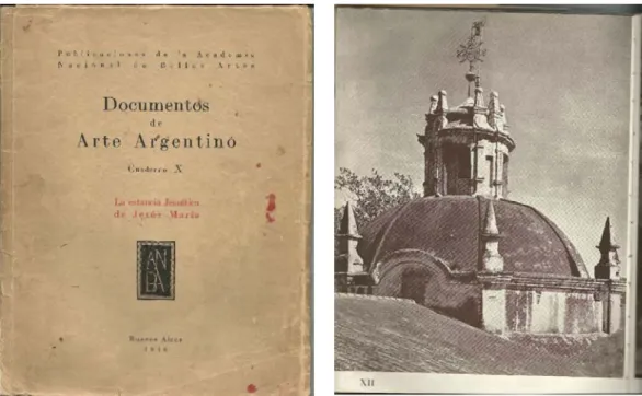Ilustración 3 Portada del Documento de Arte Argentino correspondiente a Jesús María, fotografía interior  correspondiente a la Cúpula N° 12
