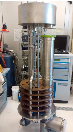Figure 7.2  Upside down of the cavity stand during the cryostat mounting. 