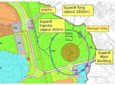 Figure 2.1: The SuperB site at the Campus of Tor Vergata University.