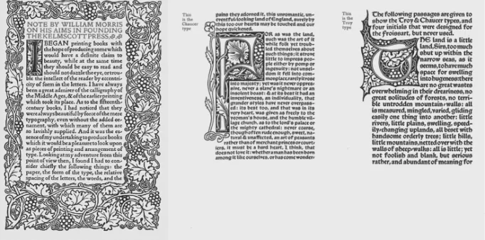 Figura 1 - A note by William Morris on his aims in founding the Kelmscott Press: together with  a short description of the press by S.C