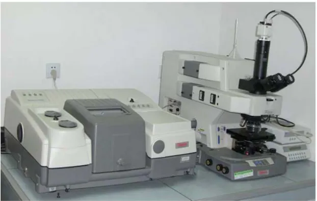 Fig. 3.1 - Picture of the Nicolet 5700 FTIR spectrometer coupled with a microscope 