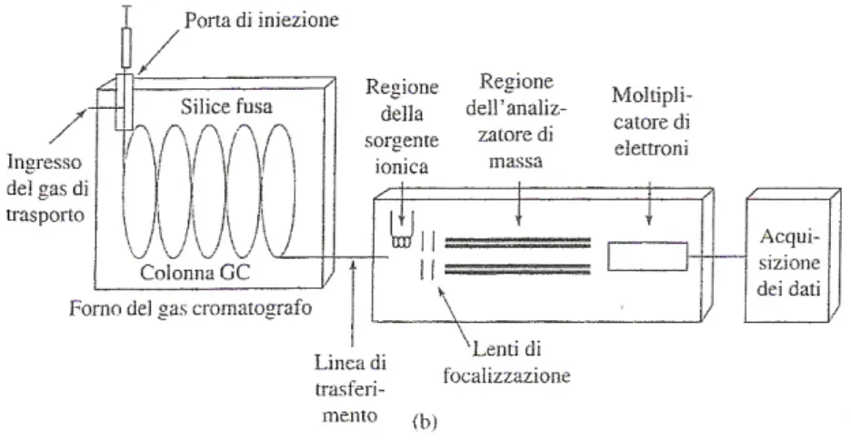 Figura 10. Schema di un tipico strumento GC-MS capillare. L’effluente della GC 