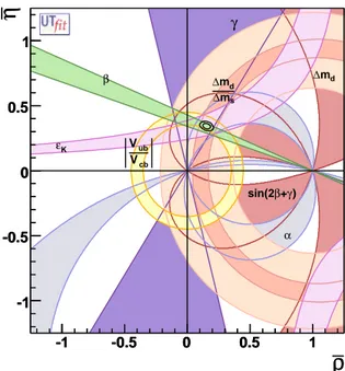 Figure 1.2: The Standard Model constraints to the Unitarity Triangle: the experimen-