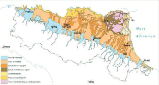 Figura 9-1 Associazioni di facies riconosciute nei depositi di pianura dalla Regione Emilia Romagna