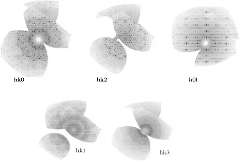 Figure 38: synthetic precession images of reciprocal planes in zeolites gmelinite after heating at T&gt;300°C 