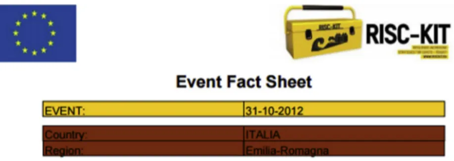 Fig. 4. Example of an event fact sheet (ﬁrst page only) that can be readily exported from the database as an easy-to-read pdf for use by the DRR community.