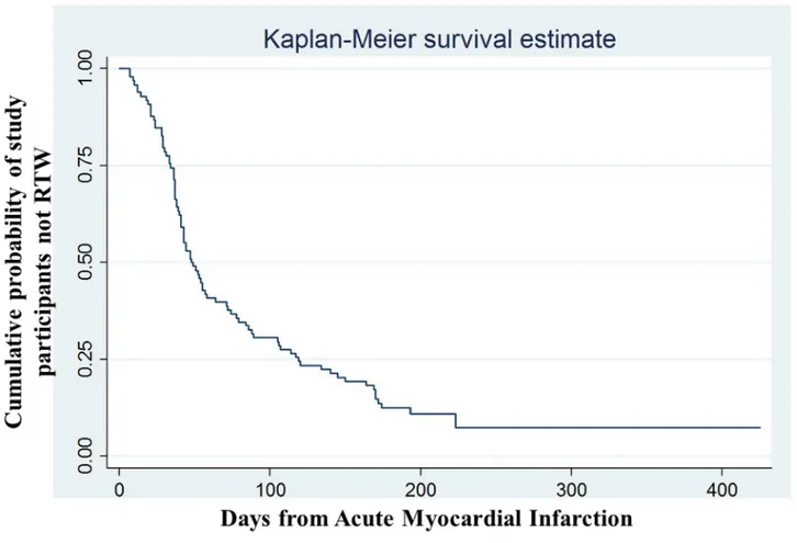 Fig 1. Rate of no return to work status (RTW) in the study patients during the 12 month follow-up