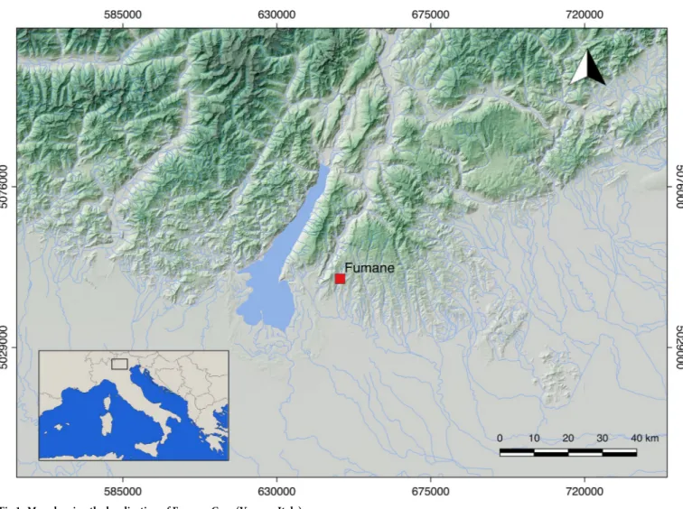 Fig 1. Map showing the localization of Fumane Cave (Verona, Italy).