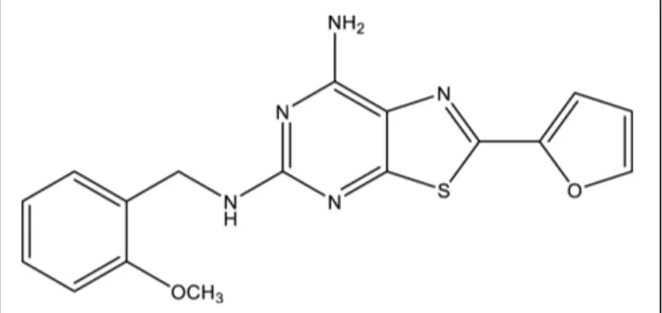 FIGURE 1 | Chemical structure of the A 2A AR antagonist/inverse agonist
