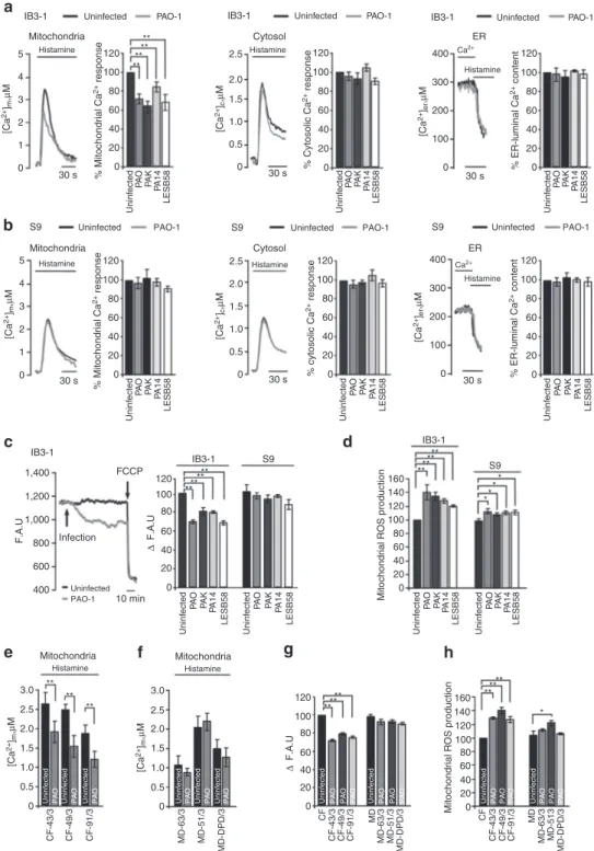 Figure 2 | Effects of P. aeruginosa on Ca 2 þ signalling and mitochondrial dysfunction