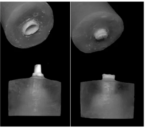 Figure 4. Examples of different failure modes: decementation (left) and fracture (right)