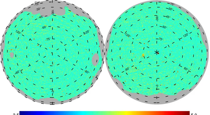 Fig. 2. Reconstructed Planck all-sky Compton parameter maps for NILC (top) and MILCA (bottom) in orthographic projections