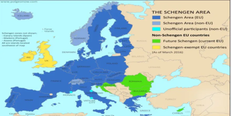 Figure 3.2 Schengen Area 