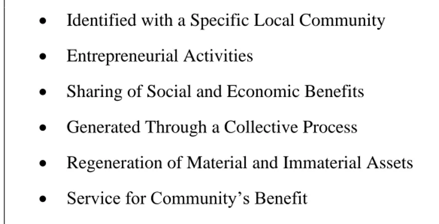 Table 2.3. Italian Community Co-operatives’ Main Characteristics  •  Identified with a Specific Local Community 